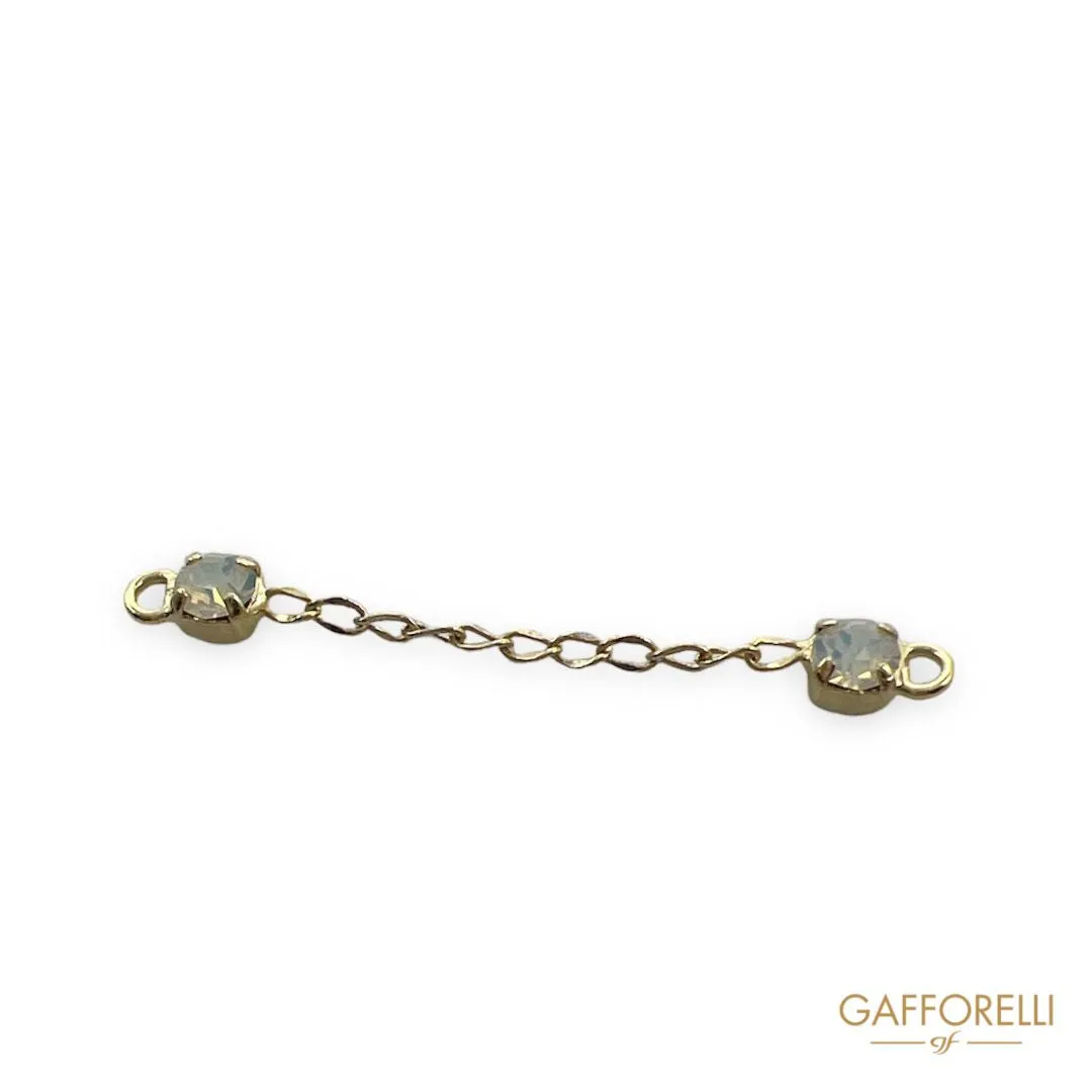 Loop with Chain and Side Rhinestones - Art. A309 - Gafforelli Srl