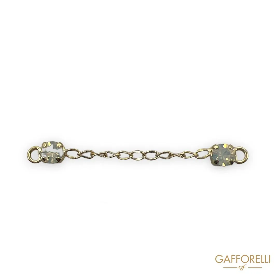 Loop with Chain and Side Rhinestones - Art. A309 - Gafforelli Srl