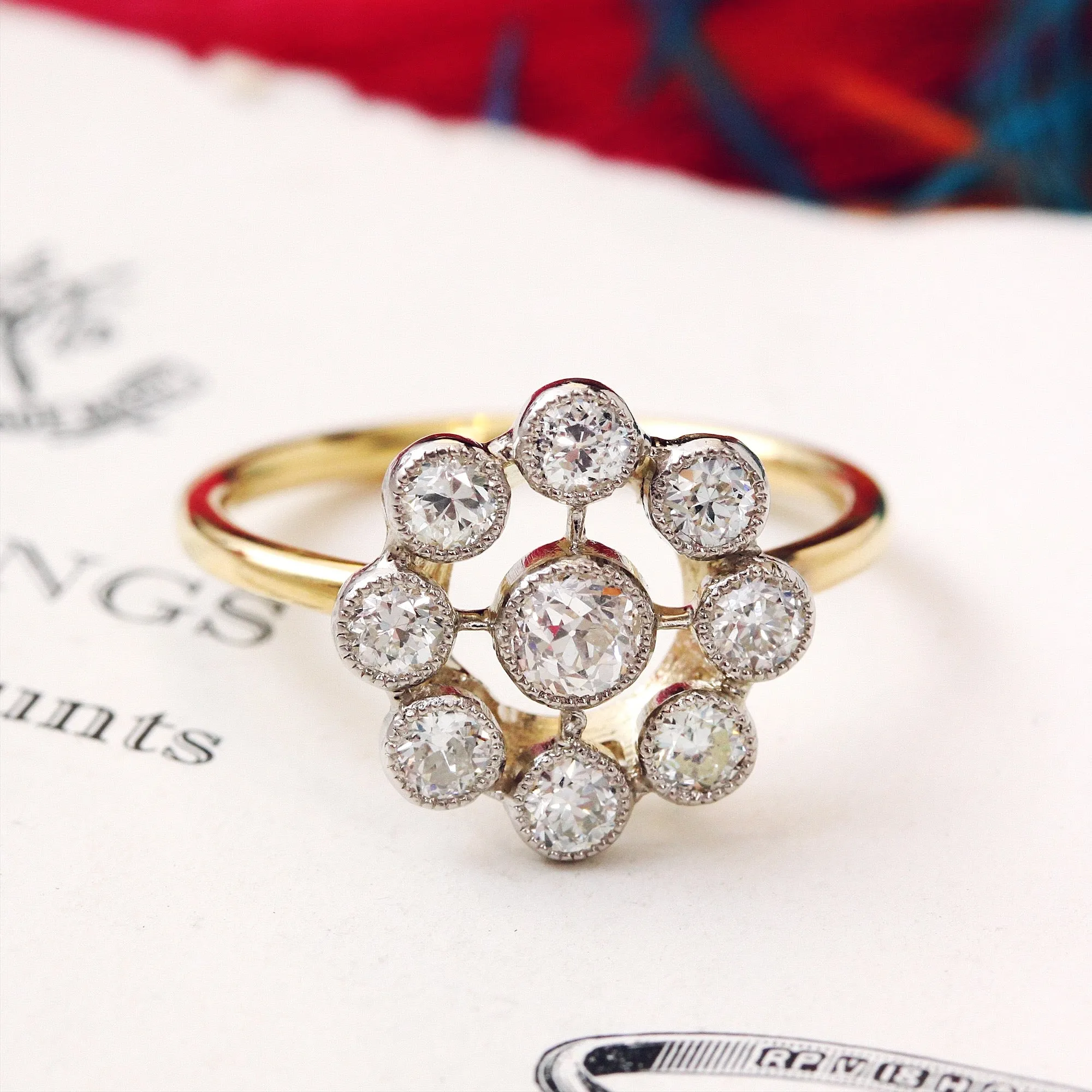 Love-liest Find; Vintage Hand Cut Diamond Halo Ring