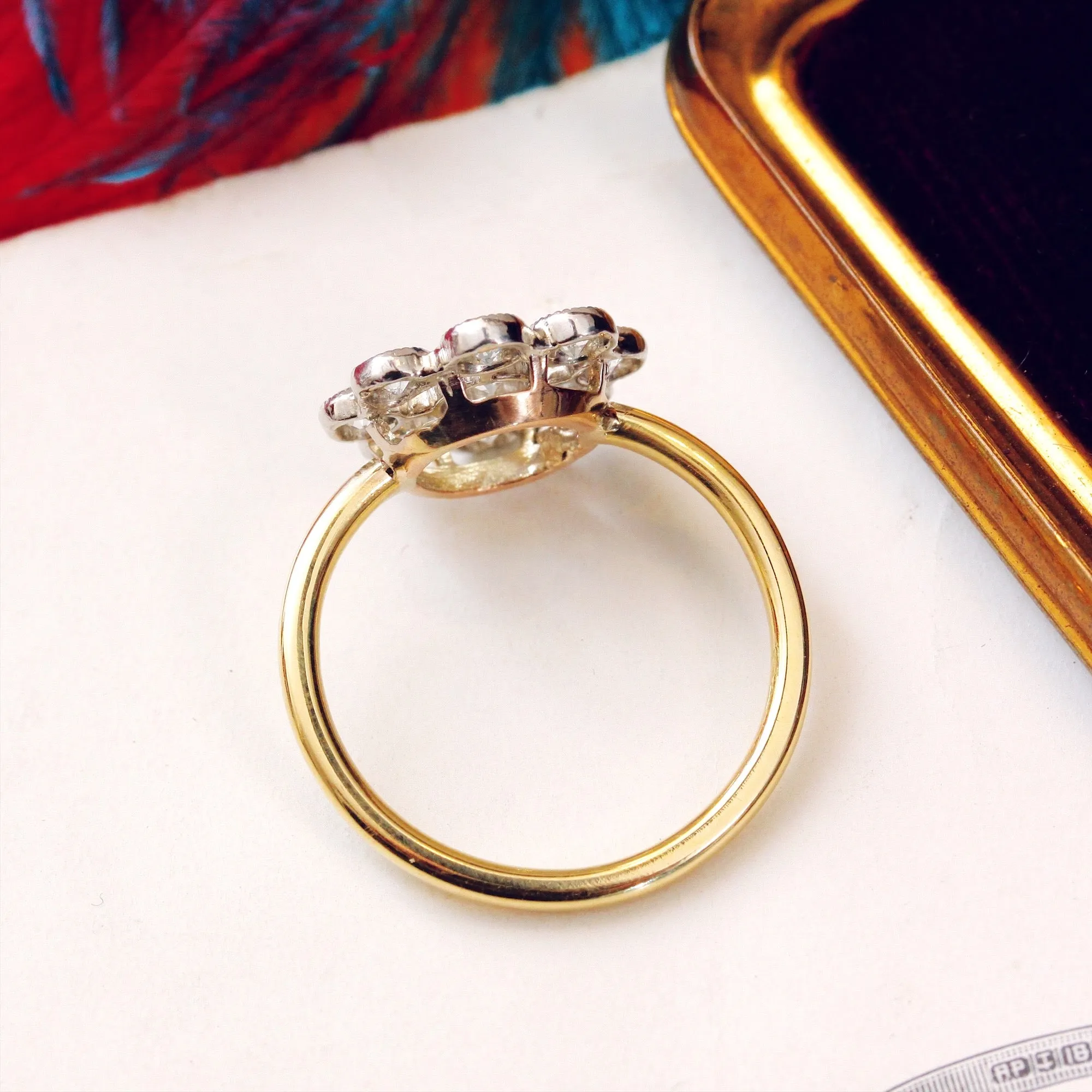 Love-liest Find; Vintage Hand Cut Diamond Halo Ring