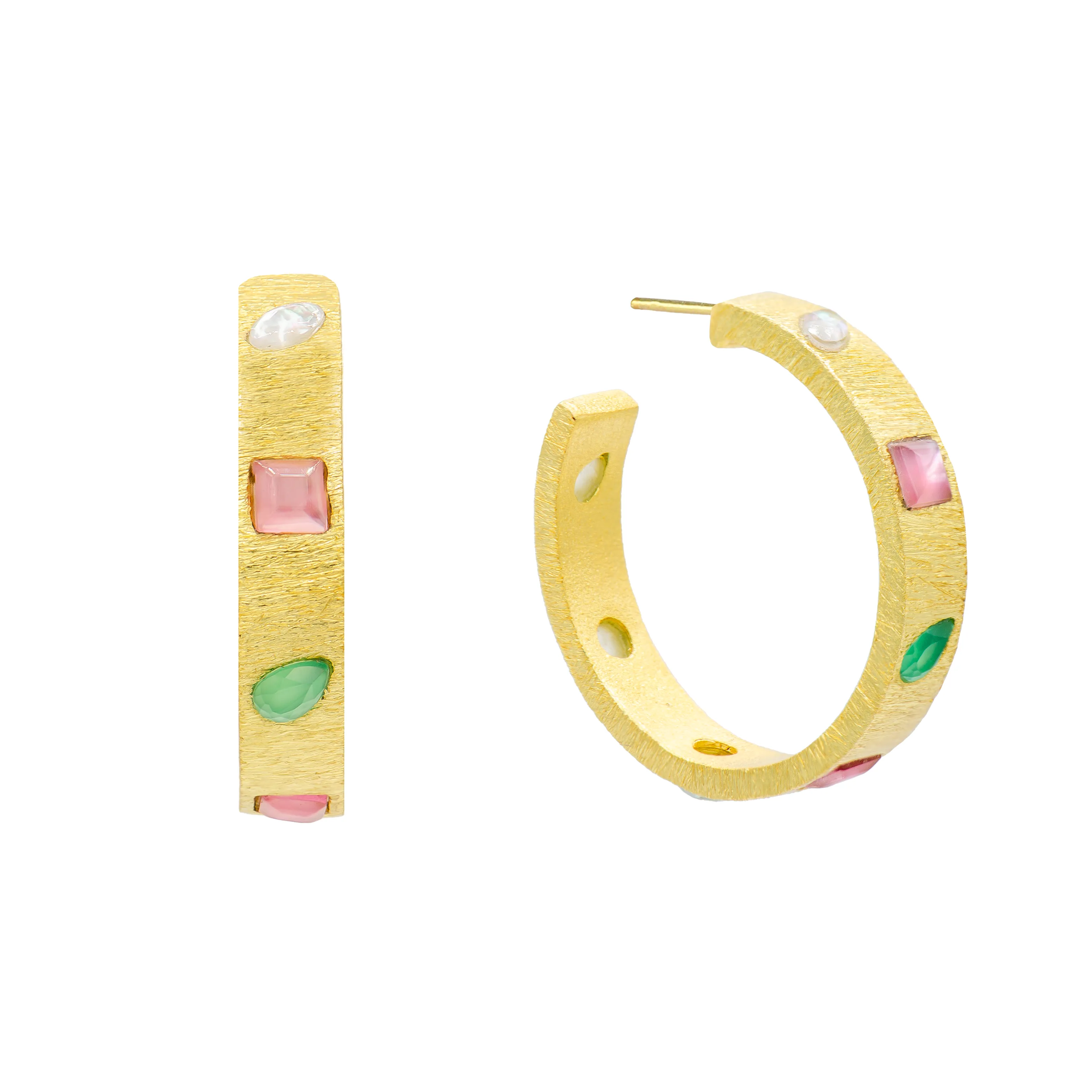 Luca Stone Hoop Earrings