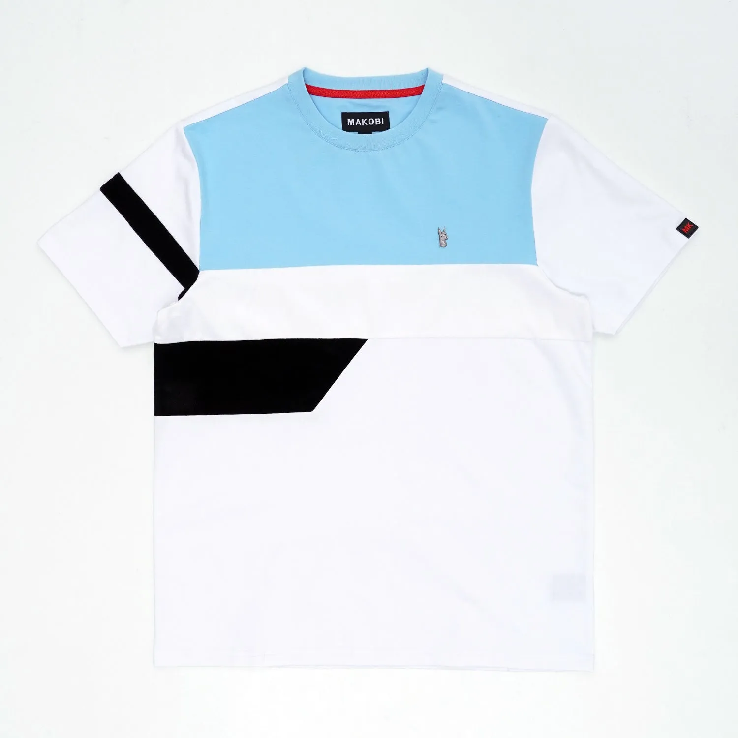 M204 Makobi Contrast Tee w/ velvet - White