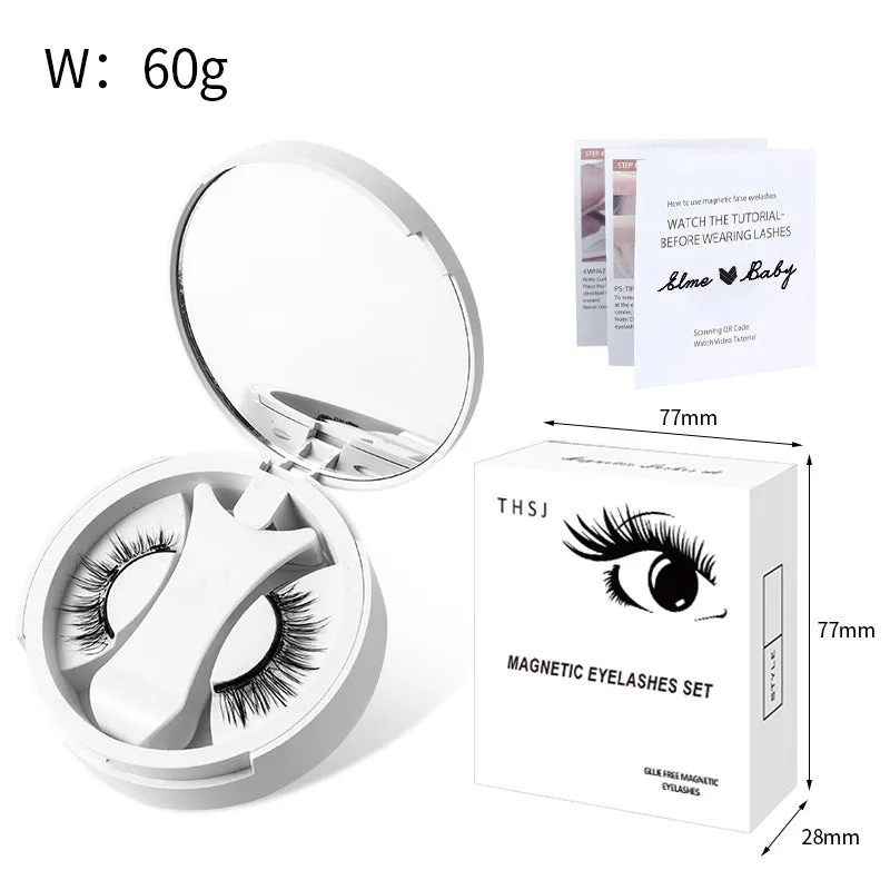 Magnetic False Eyelashes Integrated Storage Box Glue-free Magnet False Eyelashes Natural Makeup Tools With Applicater