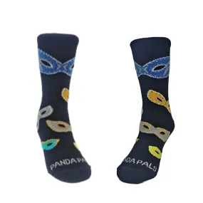 Masquerade Mask Sock in Black (Ages 3-7)