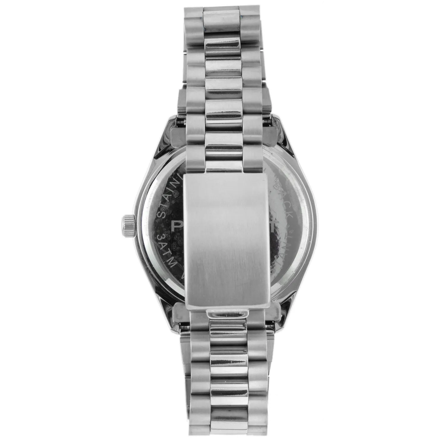 Men's 40mm Silver Face Fluted Bezel Steel Bracelet Watch