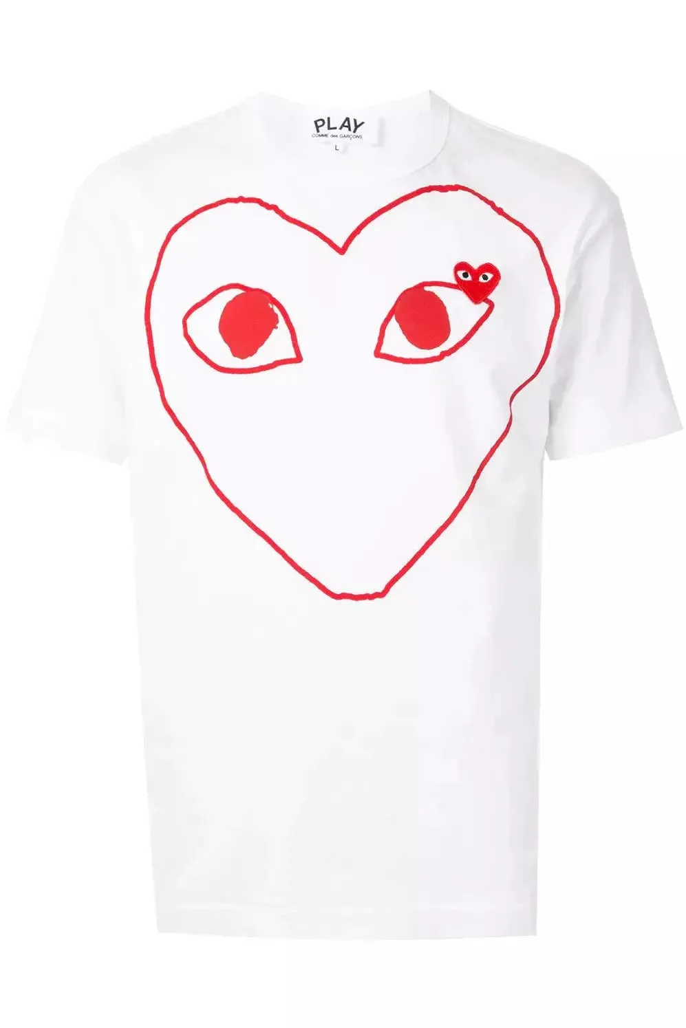 Men's Play T-shirt with Big Red Heart Outline