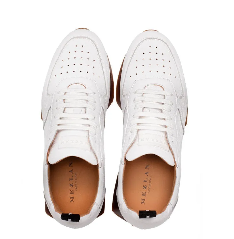 Mezlan "Gerardo" Deerskin Sneaker-White