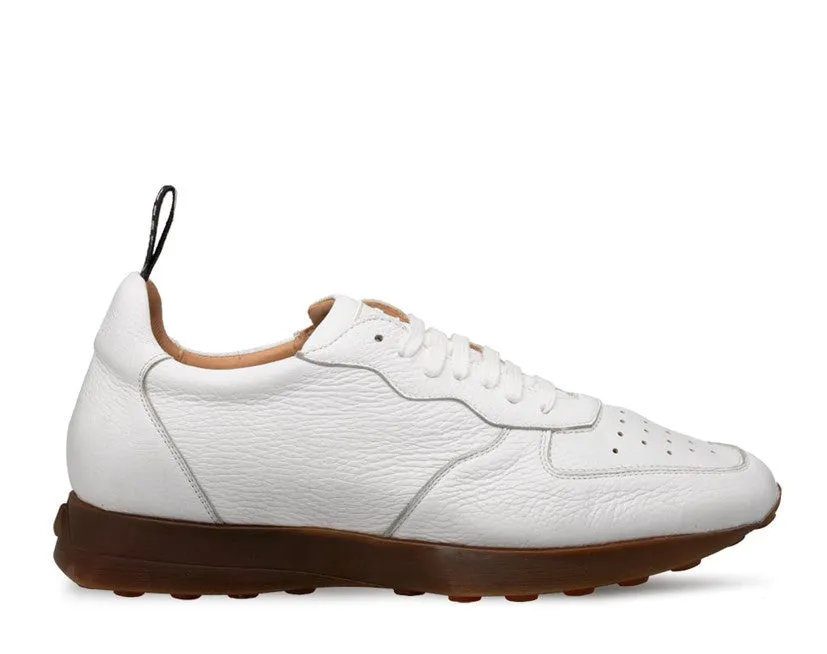 Mezlan "Gerardo" Deerskin Sneaker-White