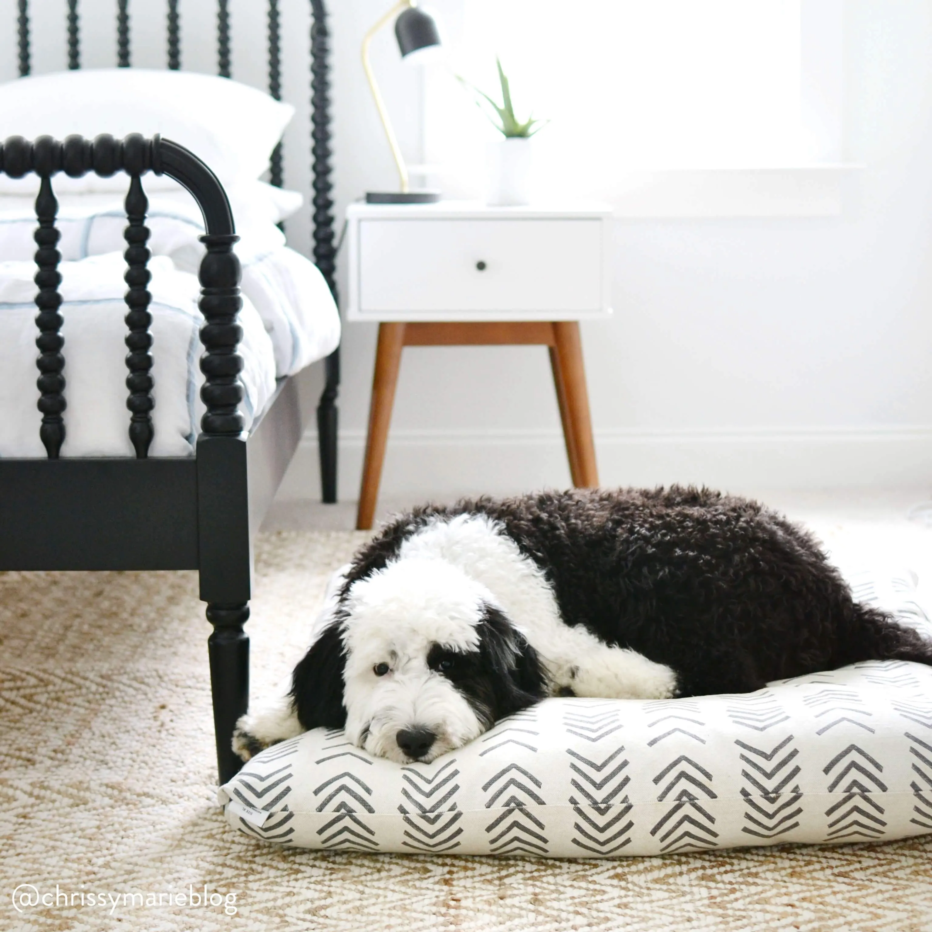 Modern Mud Cloth Natural Dog Bed