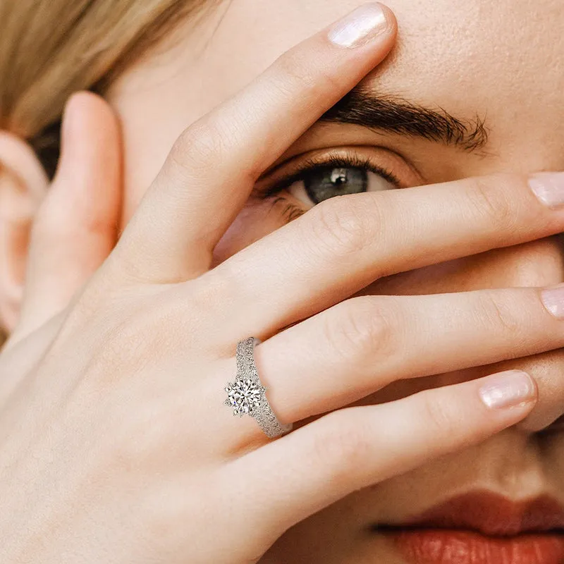 Nature Inspired 925 Silver Petal Gemstone Ring