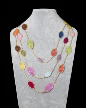 Oval Leaf Necklace - Multicolor