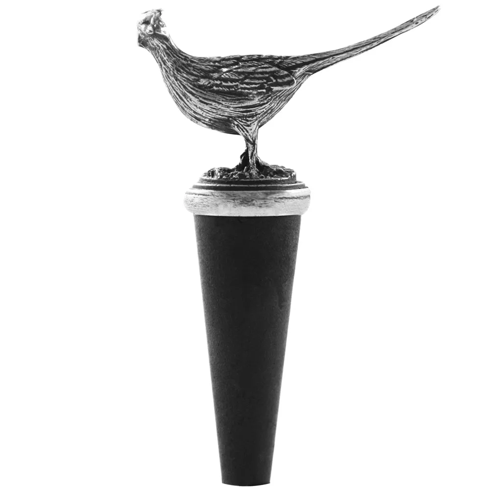 Pheasant Pewter Wine Bottle Stopper