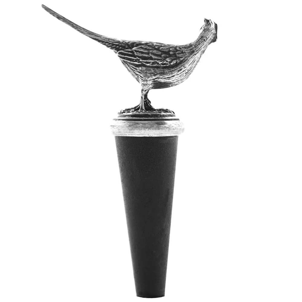 Pheasant Pewter Wine Bottle Stopper