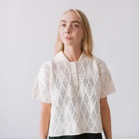 Proche Argyle Crochet Polo