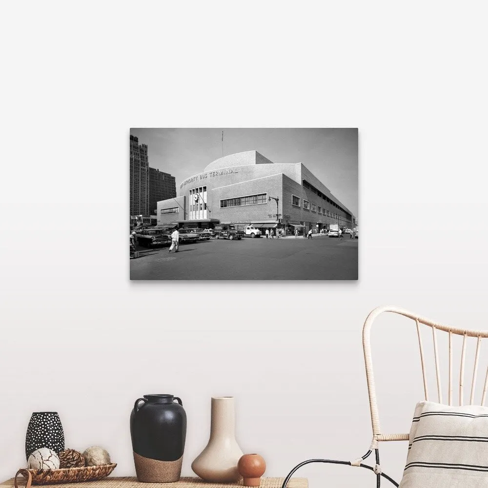 "1950's Port Authority Bus Terminal 8th Avenue 40th And 41St Streets New York " Canvas Wall Art