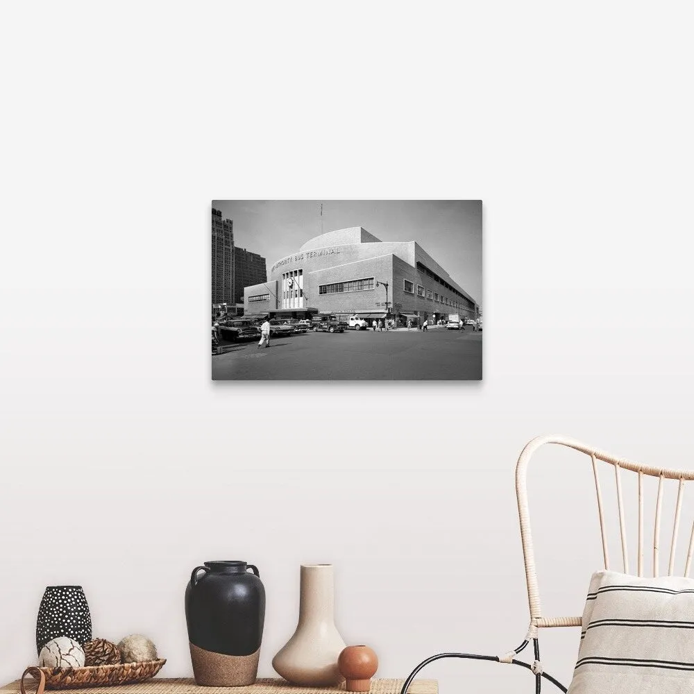 "1950's Port Authority Bus Terminal 8th Avenue 40th And 41St Streets New York " Canvas Wall Art