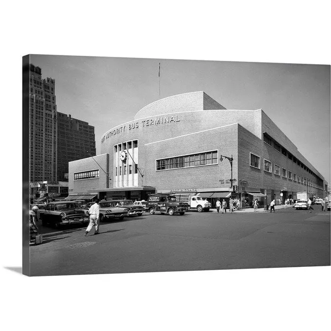 "1950's Port Authority Bus Terminal 8th Avenue 40th And 41St Streets New York " Canvas Wall Art