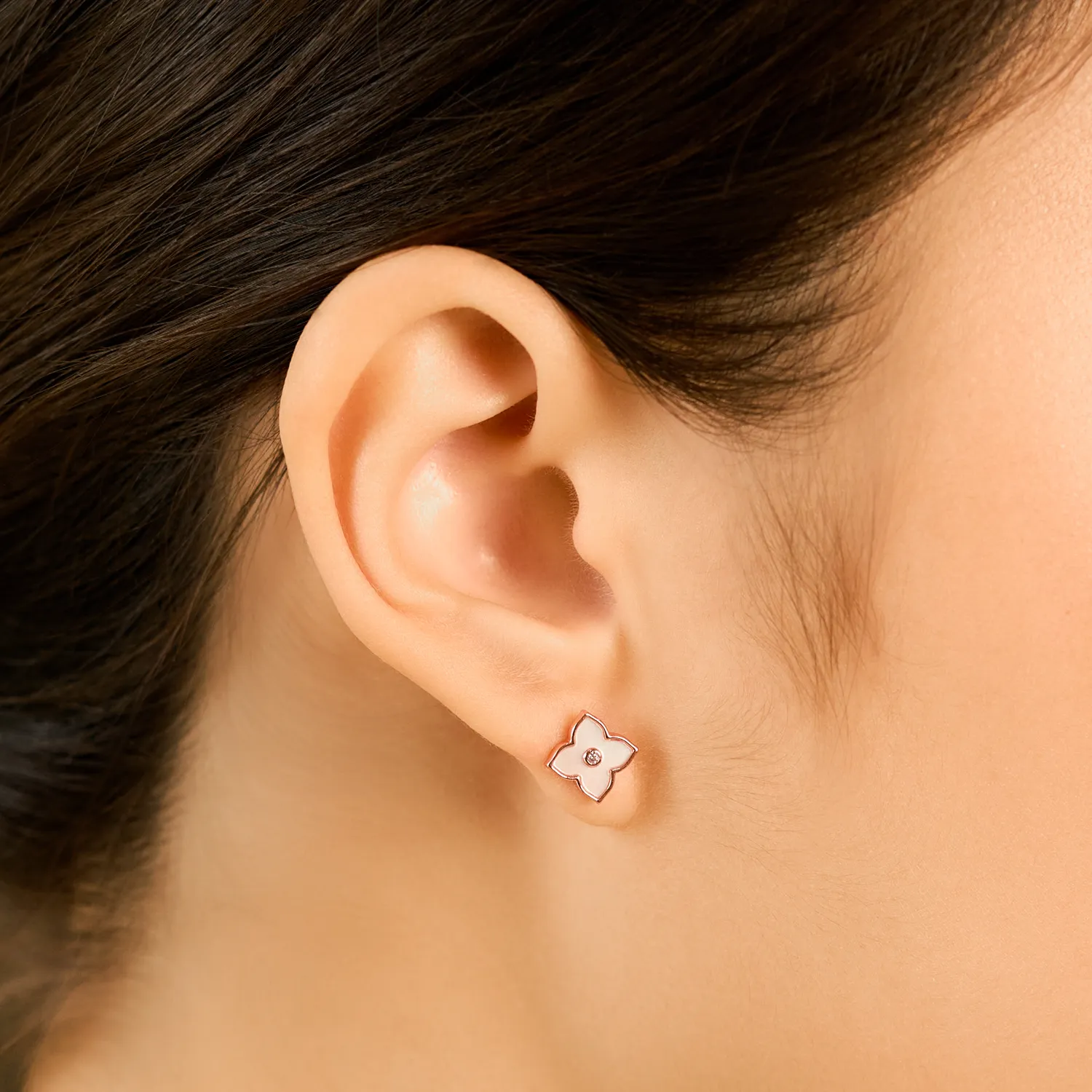 Rose Gold Casablanca Marguerite Studs