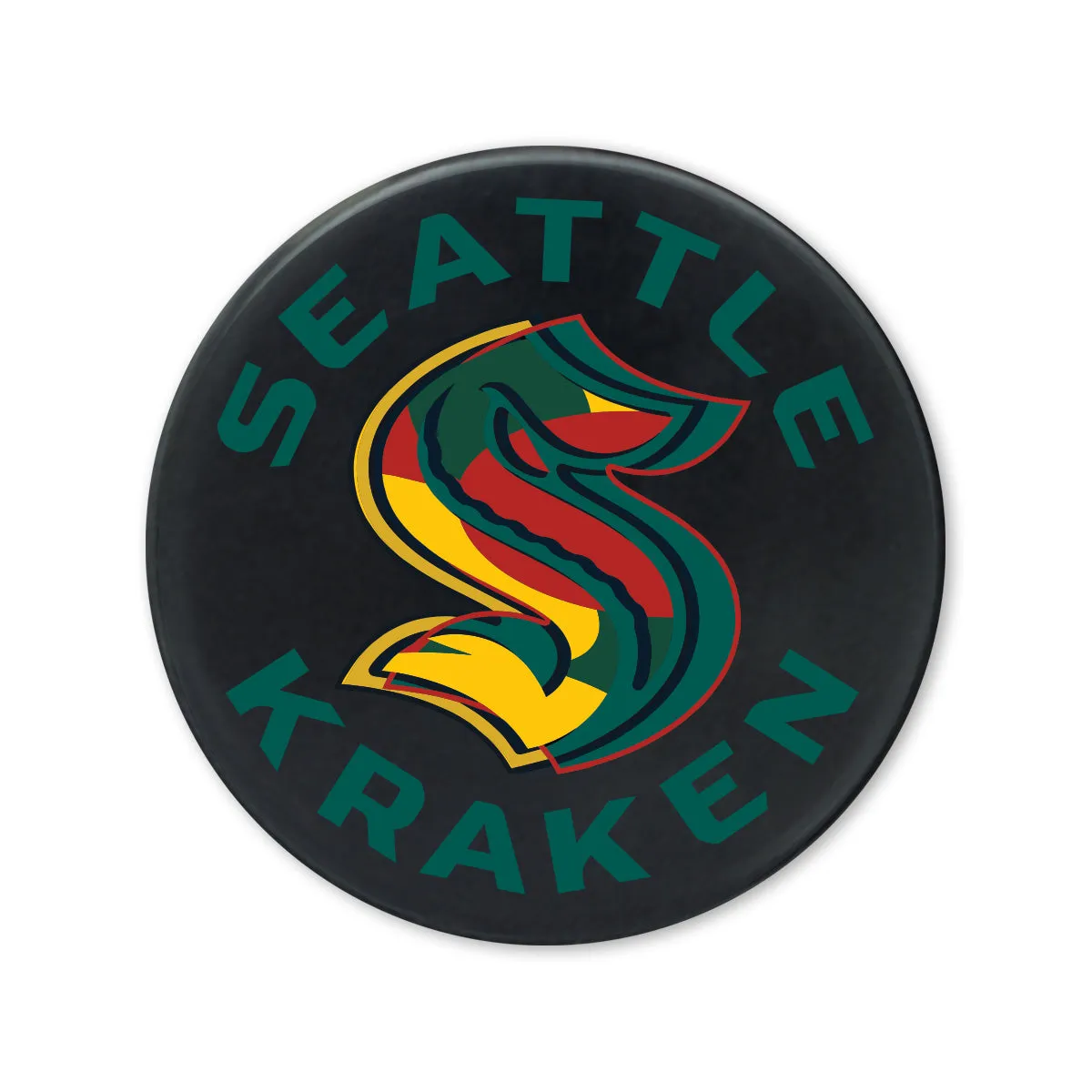 Seattle Kraken Black Hockey History Night Puck