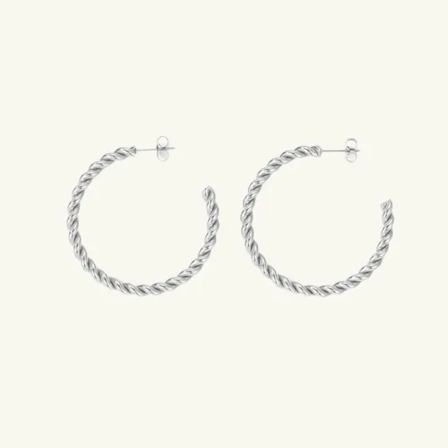 Spiral Twist Hoop Earrings