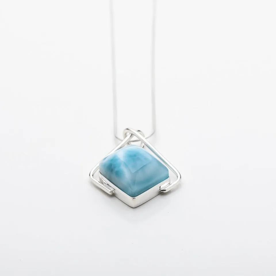 Square Larimar Pendant Mariel