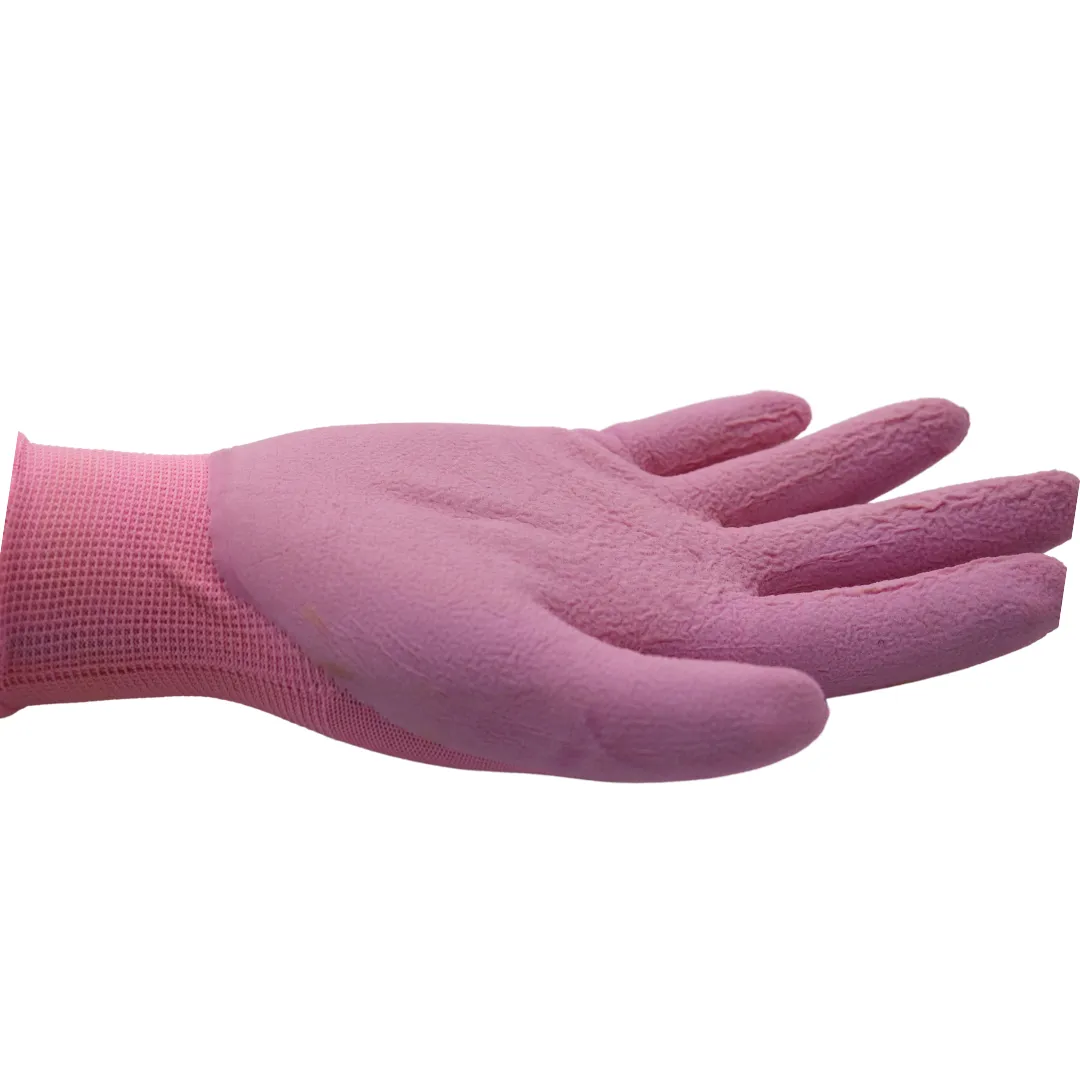 TA207 FLOWERTOUCH® Foam Natural Rubber Palm, Light Knit Liner, Pink, Sizes S-L, Sold by Pair