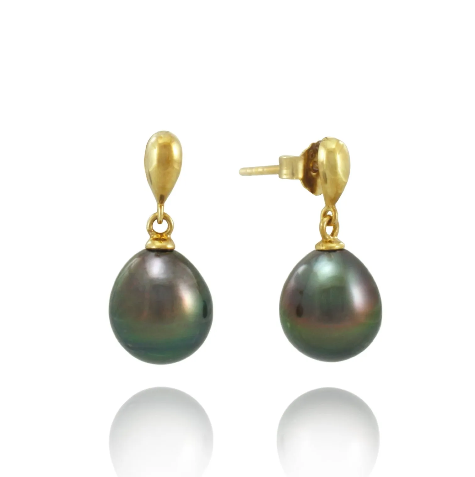 Tahitian pearl earrings in gold plated - Timeless Elegance - EAGPPE00010