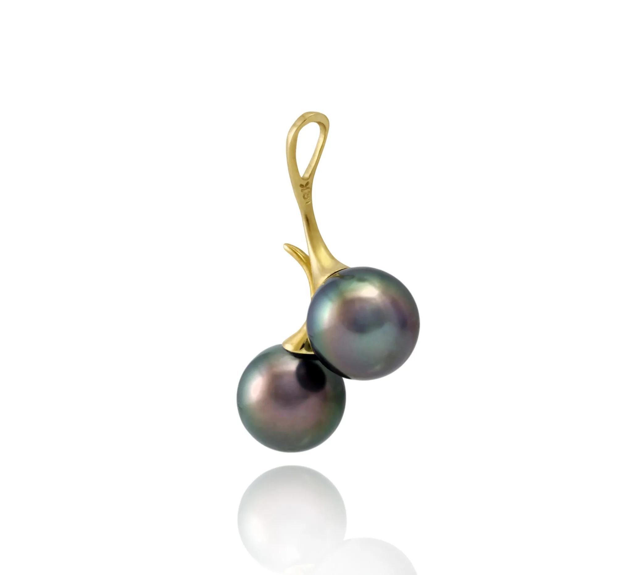 Tahitian pearl pendant in 18k yellow gold - Dewdrops collection - PEYGPE01131