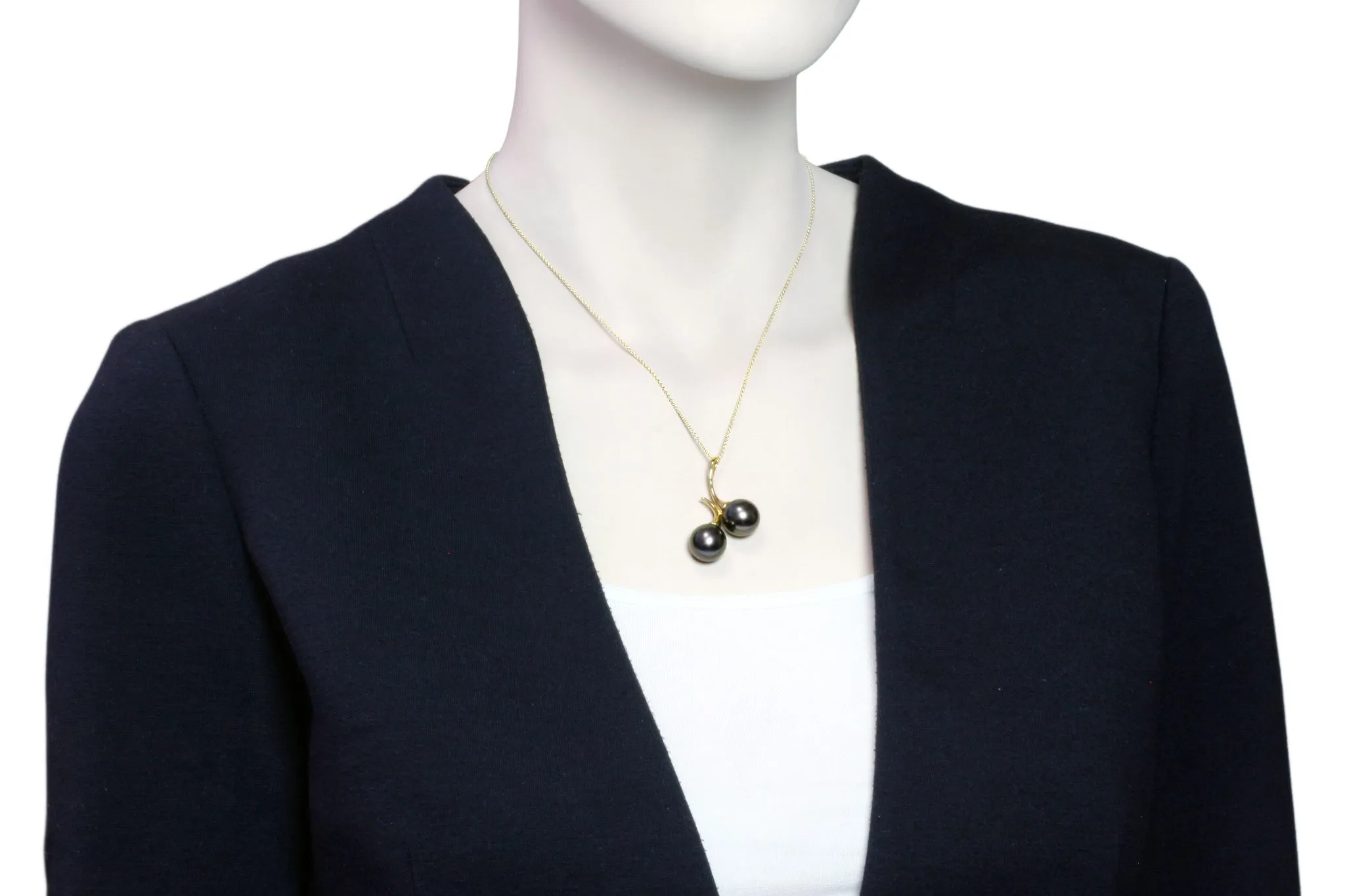 Tahitian pearl pendant in 18k yellow gold - Dewdrops collection - PEYGPE01131