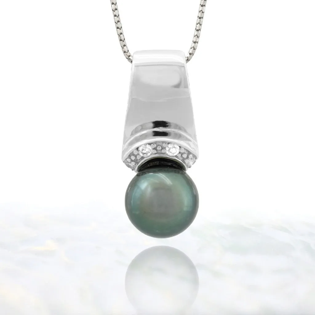 Tahitian pearl pendant - Sterling silver