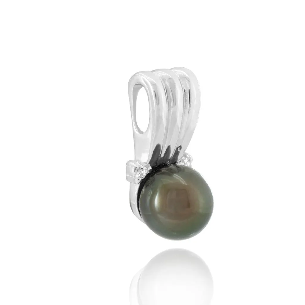 Tahitian pearl pendant - Sterling silver