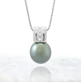 Tahitian pearl pendant - Sterling silver