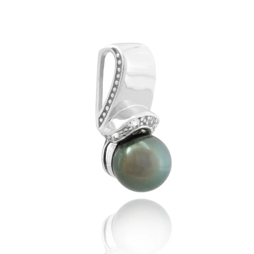 Tahitian pearl pendant - Sterling silver