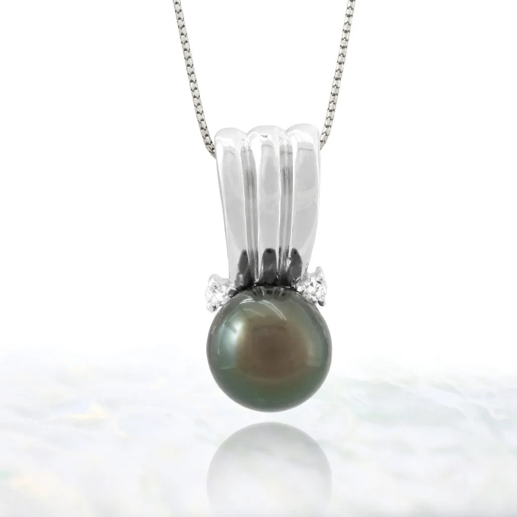 Tahitian pearl pendant - Sterling silver