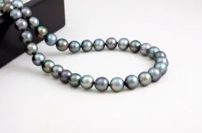 Tahitian pearl strand - 14K yellow gold clasp - NEYGPE01078