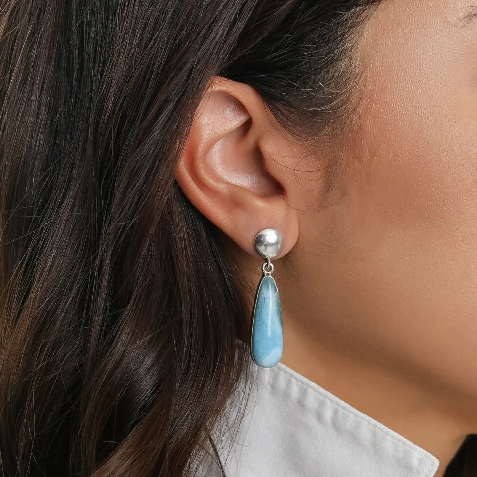 Teardrop Larimar Earrings Eliza