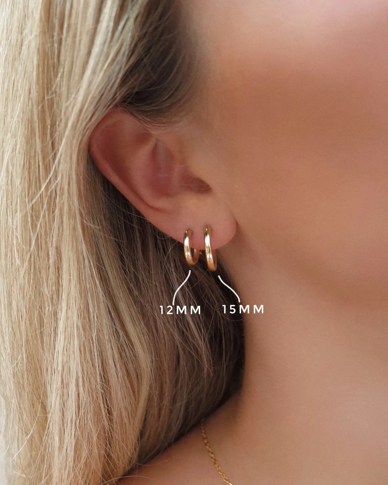 Thick Hoop Earrings - 14k Yellow Gold Fill