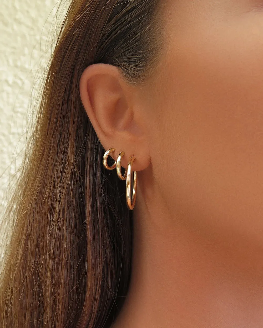 Thick Hoop Earrings - 14k Yellow Gold Fill