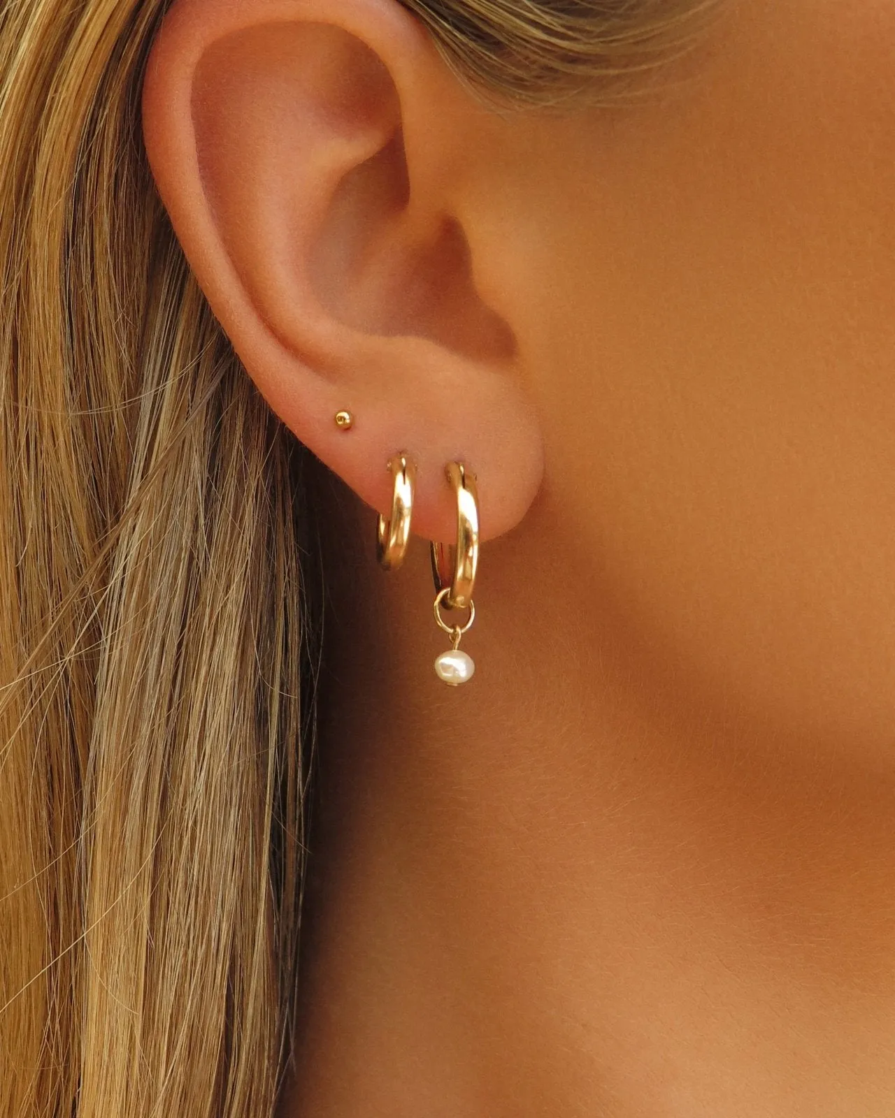 Thick Hoop Earrings - 14k Yellow Gold Fill