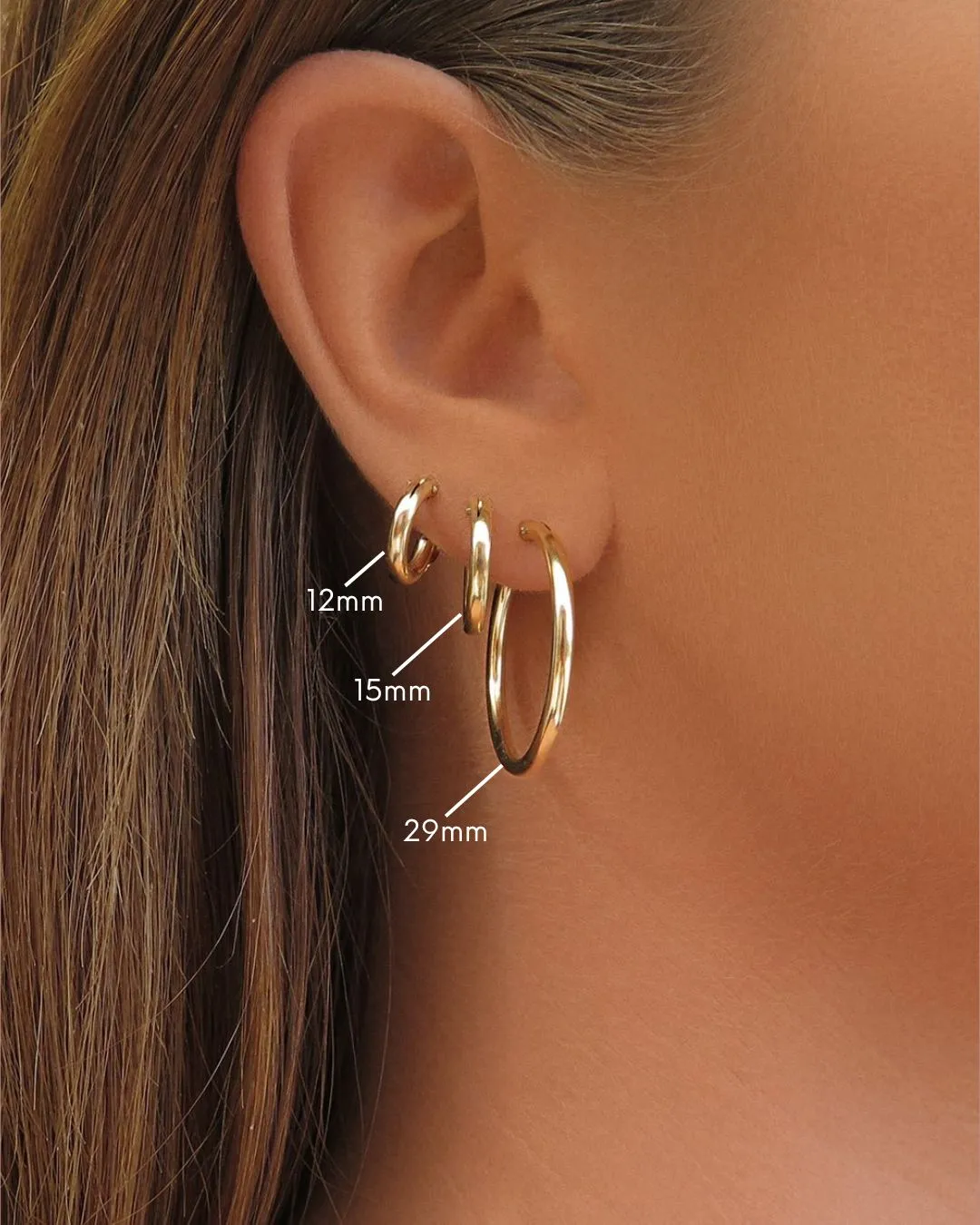 Thick Hoop Earrings - 14k Yellow Gold Fill