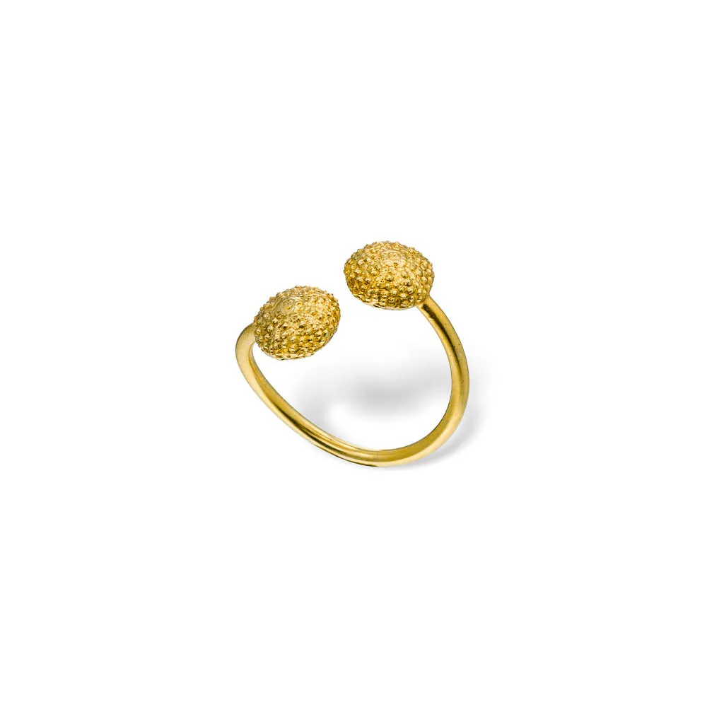 Twin little urchin - adjustable ring - silver 925 - gold plated