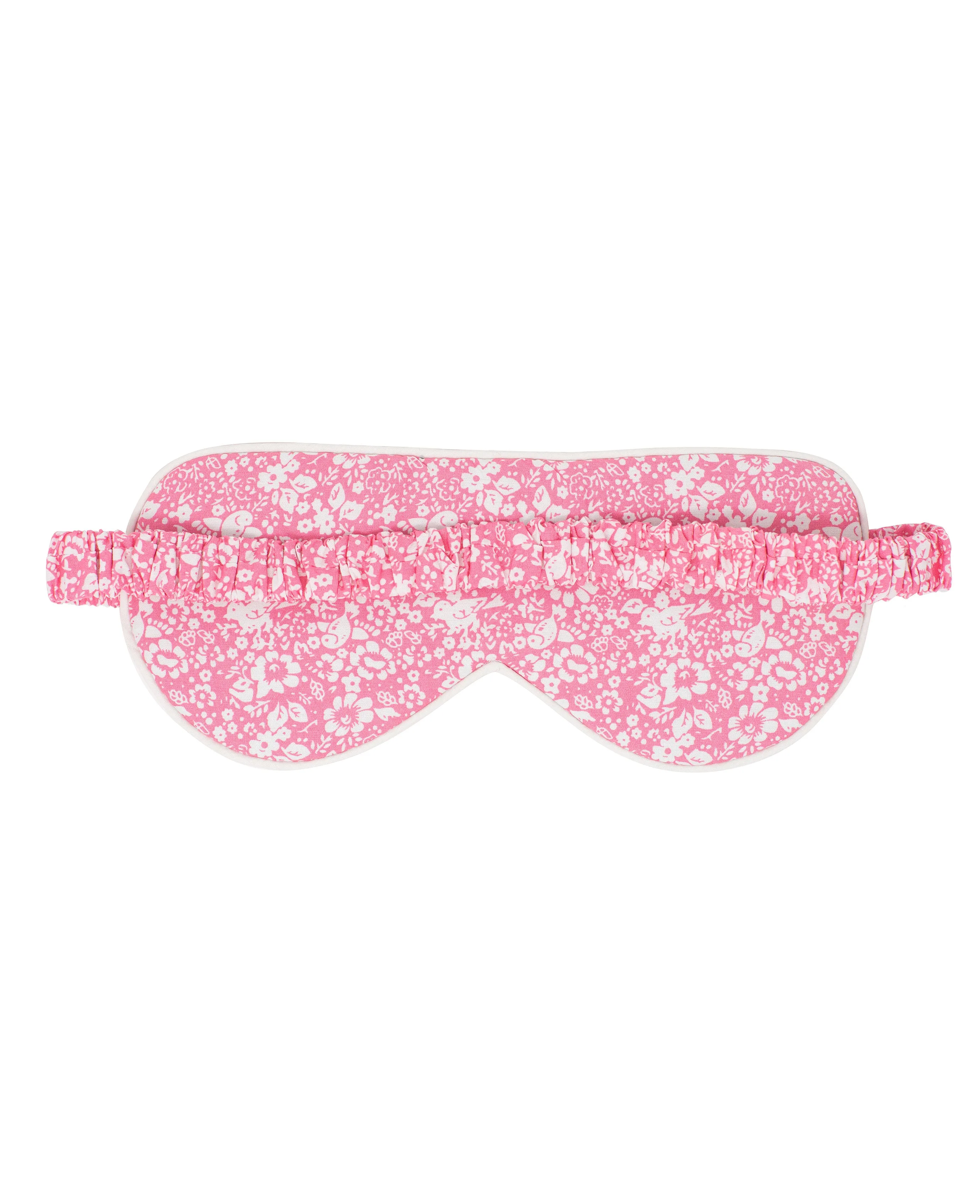 White Pink Flower Print Cotton Eye Mask