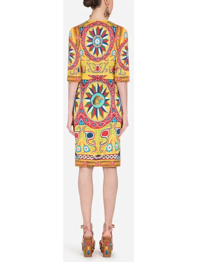 Women’s Carretto Print Dress in Yellow and Multicolor